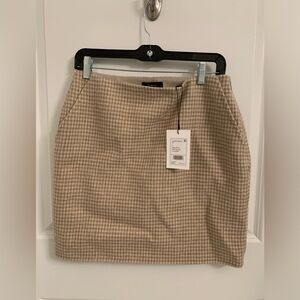 Theory Wool Houndstooth Wool Skirt, Size 8